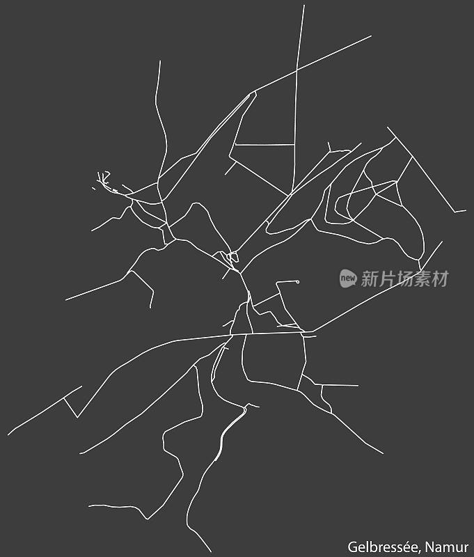 Street roads map of the GELBRESSÉE DISTRICT, NAMUR